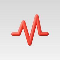 3d Realistic Pulse icon illustration vector