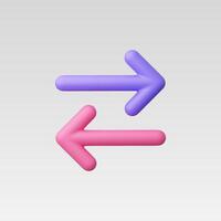 3d Realistic Left Right Direction icon illustration vector