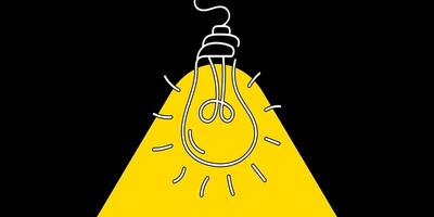 Electric hanging lamp in doodle style. FAQ. Business loading concept. Creative light bulb icon or sign ideas. illustration. vector