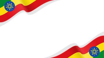 Waving flag of ethiopia frame, for national day vector