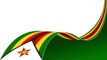 waving zimbabwe flag background with copy space for text. zimbabwe national day vector