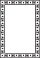 square black monochrome ancient Russian ornament. Slavic rectangle, border, frame. Painting of the royal chambers. vector