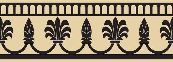 endless gold and black national persian ornament. Seamless frame, border ethnic pattern of Iranian civilization. vector