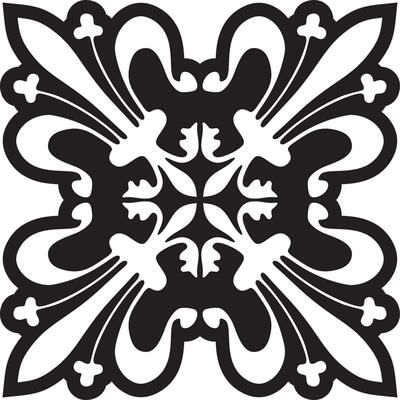 black monochrome gothic ornament, stencil. Medieval European art. Traditional patterns of Catholic cathedrals.