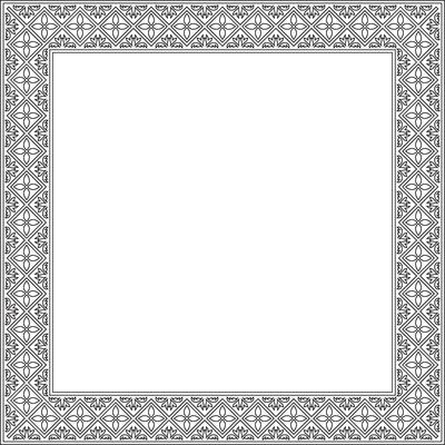 black contour square classic renaissance ornament. Rectangle, european border, revival style frame