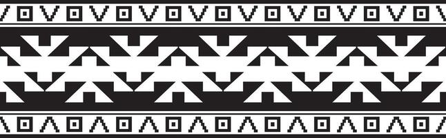 Native American monochrome seamless pattern. Endless black aztec, maya, inca ornament. Drawing for sandblasting and plotter and laser cutting. vector