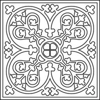 monochrome square European ornament. Classic pattern of Ancient Greece, Roman Empire. Suitable for sandblasting, plotter and laser cutting. vector