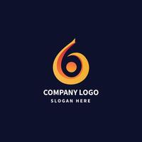 Letter b and 6 abstract logo design vector