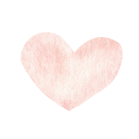 Pink heart. Simple sketch for Valentine's or Mother day. Watercolor hand drawn Love symbol. Design element for cards, invitations and prints. png