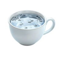 A cup of water with bubbles on a transparent background. png