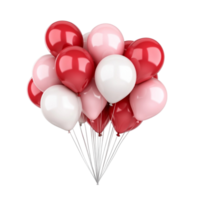 A bunch of red and white balloons transparent background. png