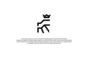 lion king abstract modern logo design vector