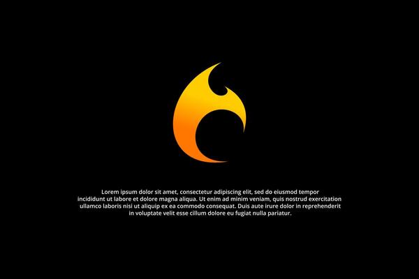 letter c and fire modern logo