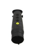 Thermal imaging monocular with lens cap, black body, multiple control buttons, and ergonomic design, ideal for night vision and outdoor activities. Isolate on white back photo