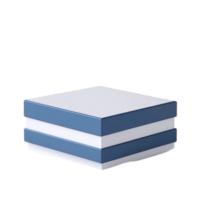 A blue and white box with a white lid png