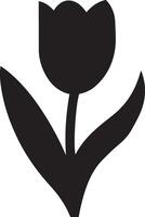 A black and white tulip flower on a white background vector