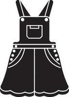 A black and white overalls icon vector