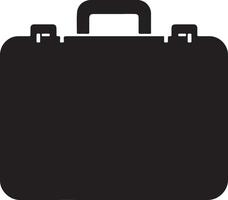 A black briefcase icon on a white background vector