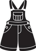 A black overalls with pockets icon vector