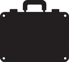 A black briefcase icon on a white background vector
