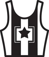 A black and white tank top with a star on it vector