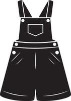 A black overalls with pockets on the front vector