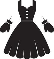 Dress and gloves icon illustration vector