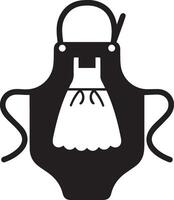 A black and white apron icon on a white background vector
