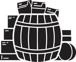 Barrel of files icon illustration vector