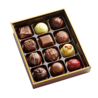 chocolates in a box on a transparent background png