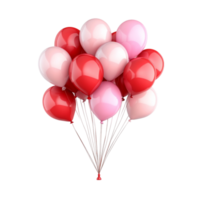 A bunch of balloons with red and pink colors png