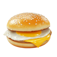 a hamburger with an egg on top of it transparent background png
