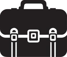 A black briefcase icon on a white background vector