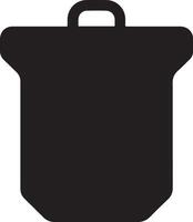 A black and white icon of a pot vector