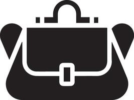 A black and white illustration of a bag vector