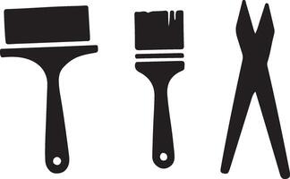 Three different tools are shown in black and white vector