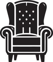 A black and white illustration of a chair vector