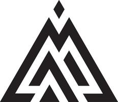 The logo for the company is a triangle with a black and white design vector