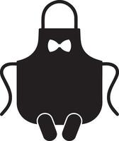 A black apron with a bow tie on it vector