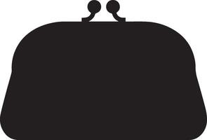 A black purse with two handles on it vector