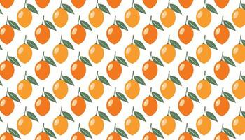 Pattern with ripe juicy kumquat on white background. vector