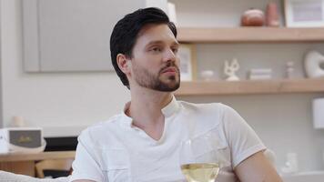 Casual afternoon conversation with a glass of white wine at home video