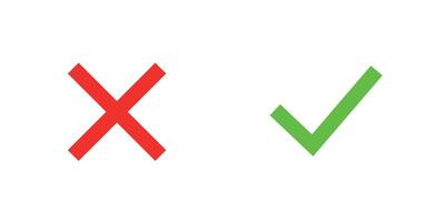 green tick and red cross vector