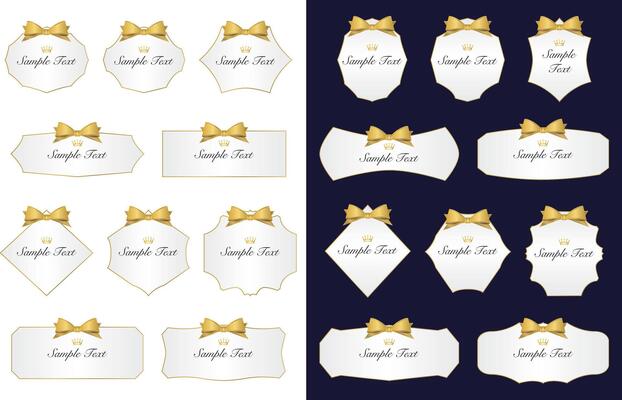 Gold luxury labels and frames set