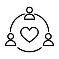 Unity in Diversity icon line illustration vector
