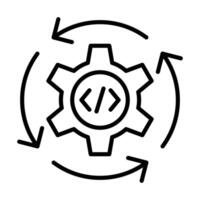 Continuous Integration icon line illustration vector