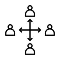 Cross-Functional Team icon line illustration vector
