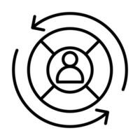 Demographic Shift icon line illustration vector