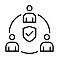 Trust Circle icon line illustration vector