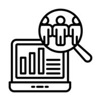 Demographic Analysis icon line illustration vector